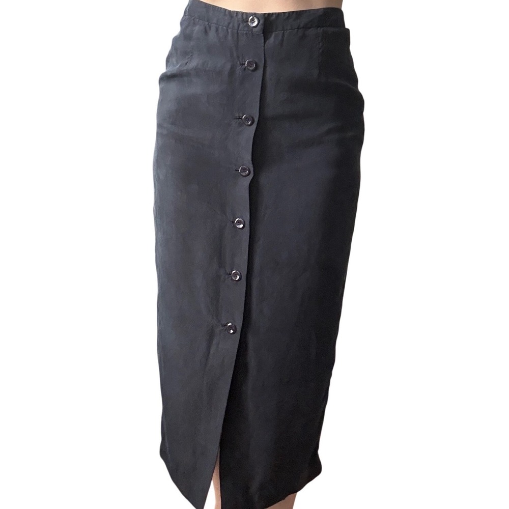 Vintage blue‎ silk pencil midi skirt 
Pell & Co